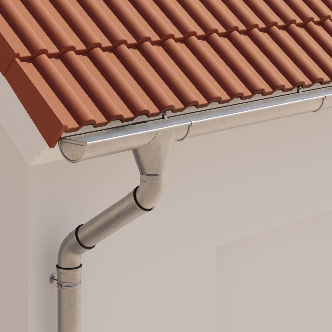 German Gutter System 3D Model – Detailed Architectural Fixture, PBR, FBX - View 9