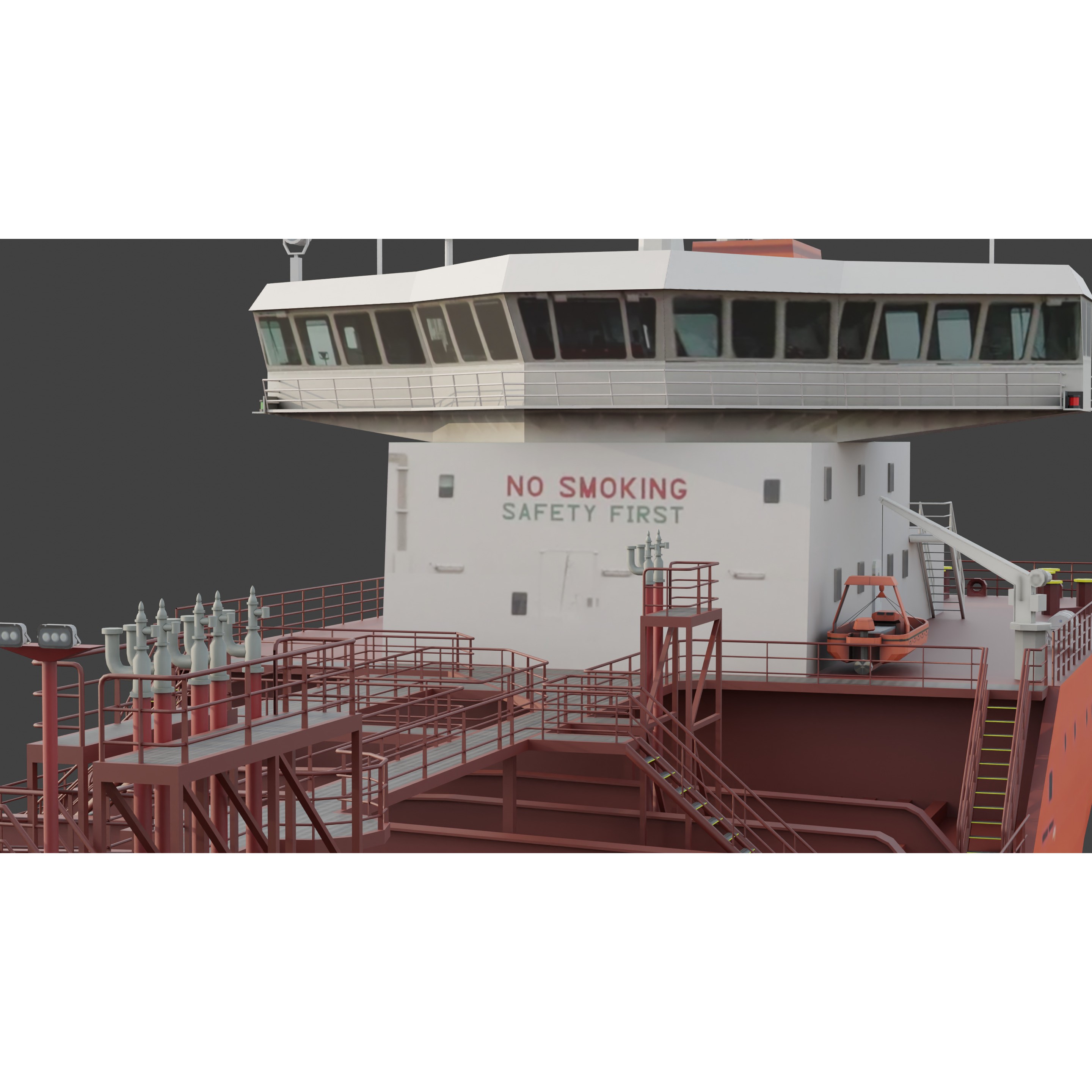 Oil Tanker - Low-Poly Game-Ready 3D Model - View 14