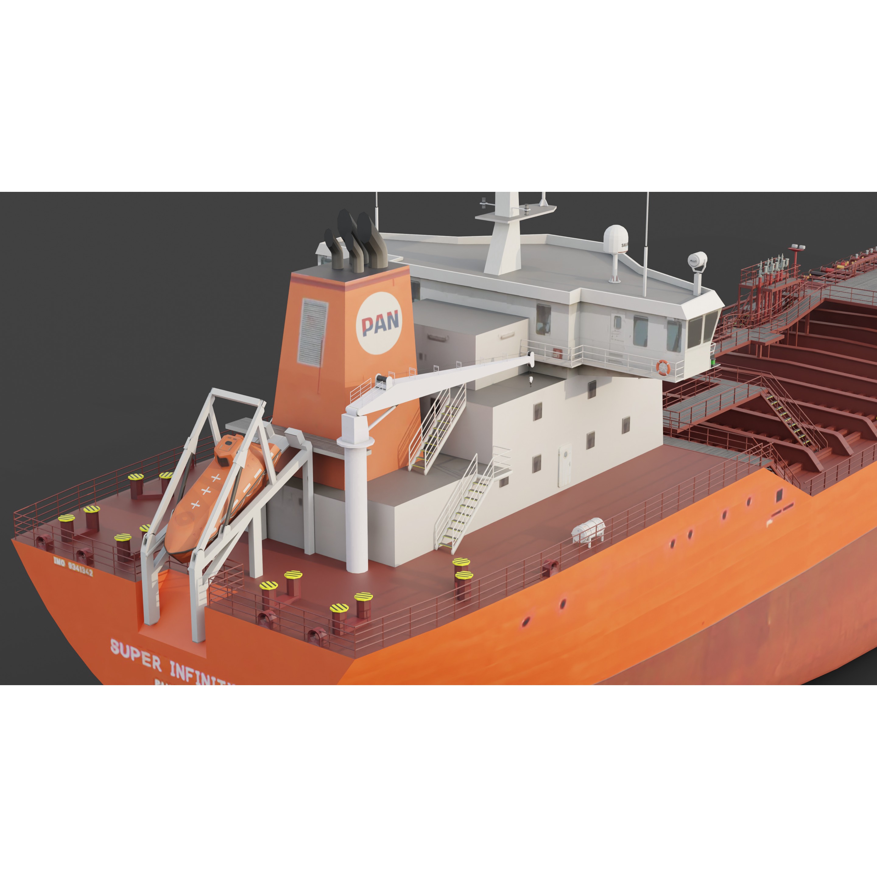 Oil Tanker - Low-Poly Game-Ready 3D Model - View 15