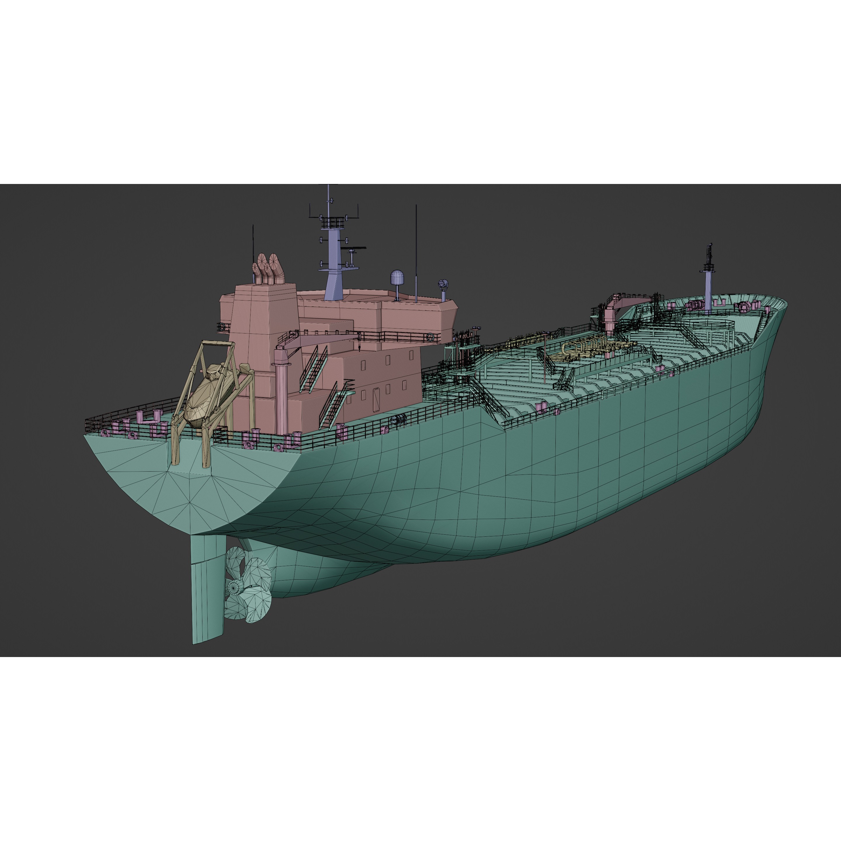 Oil Tanker - Low-Poly Game-Ready 3D Model - View 19