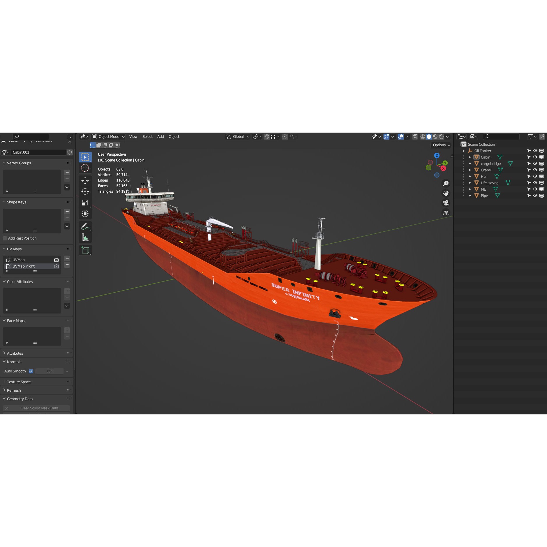 Oil Tanker - Low-Poly Game-Ready 3D Model - View 23