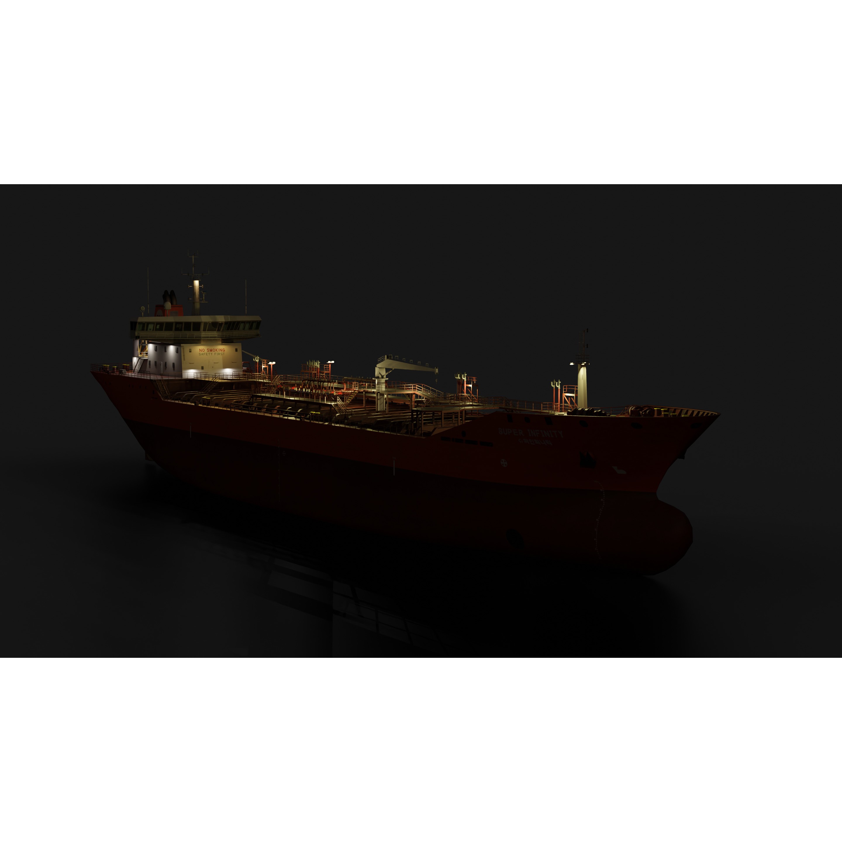 Oil Tanker - Low-Poly Game-Ready 3D Model - View 3