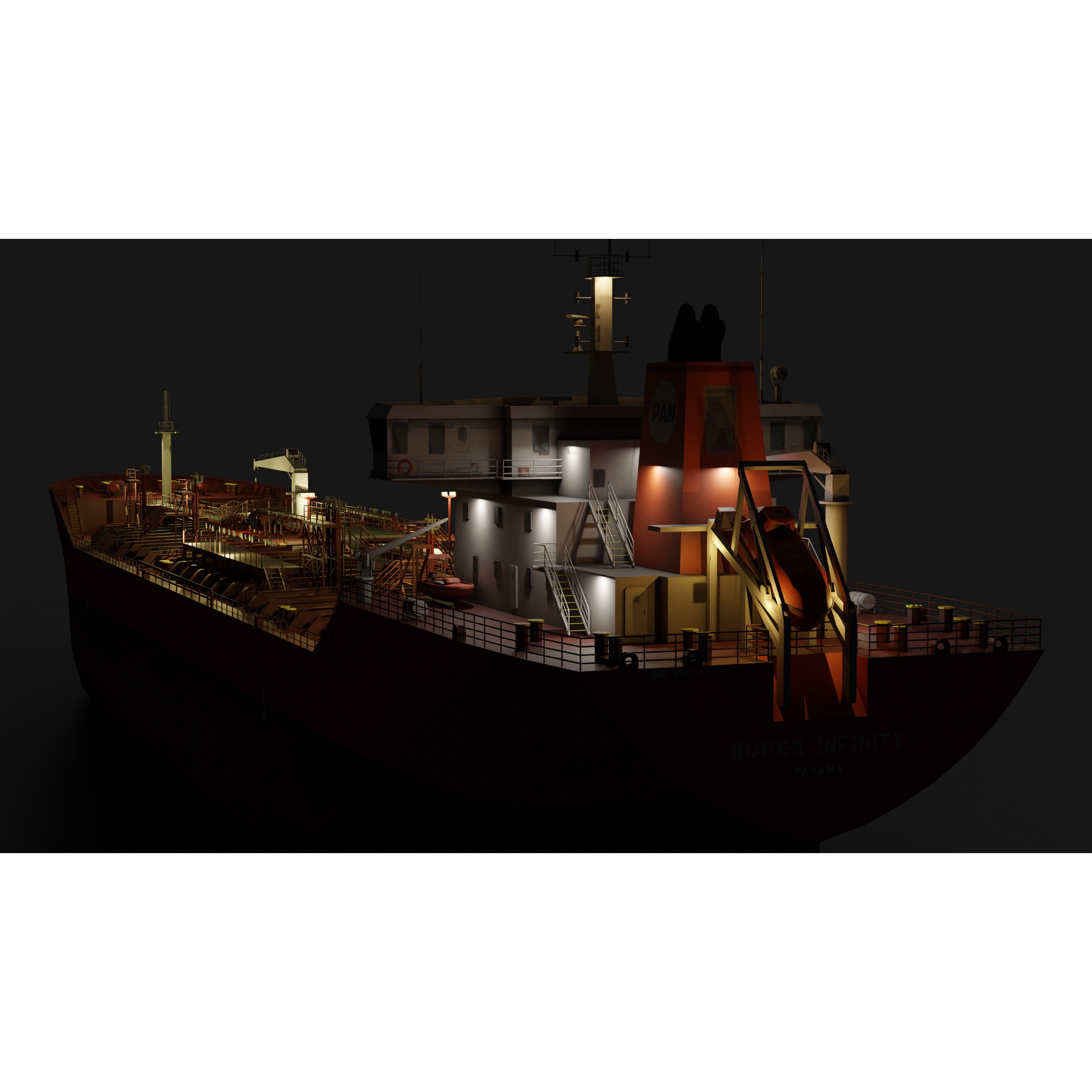 Oil Tanker - Low-Poly Game-Ready 3D Model - View 5