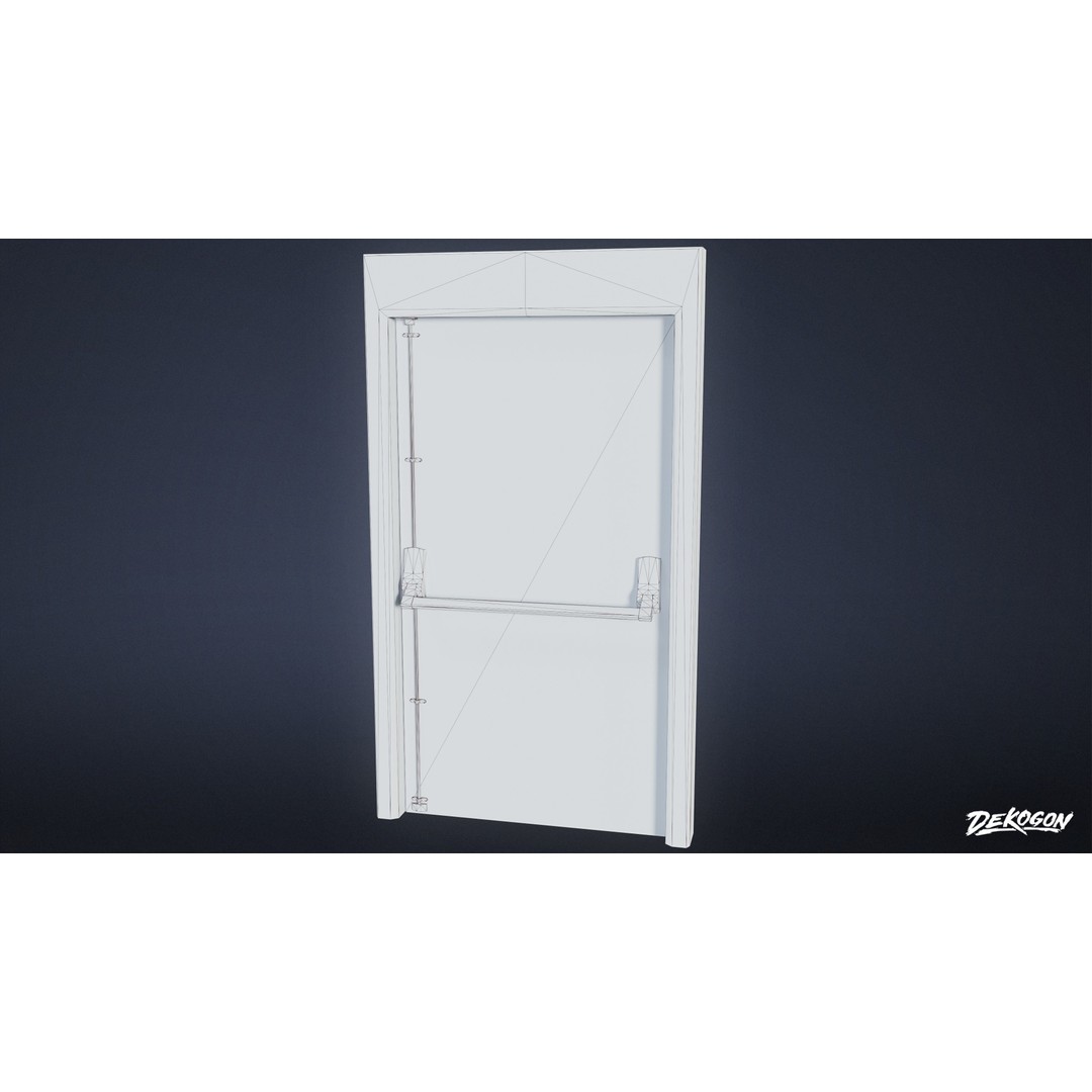 Gym Door 3D Model – Low Poly Game Asset, FBX Format - View 10