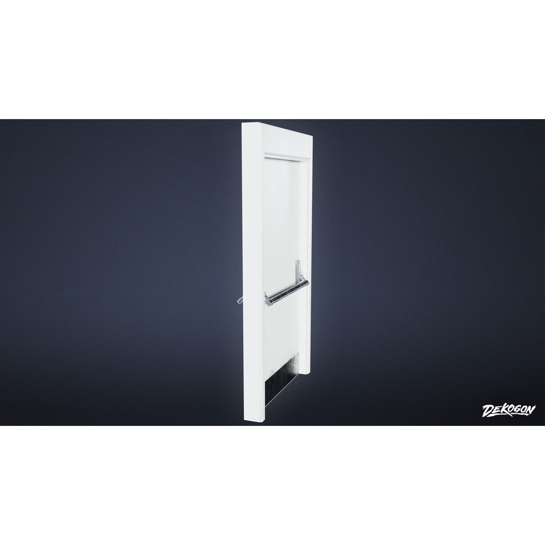 Gym Door 3D Model – Low Poly Game Asset, FBX Format - View 4