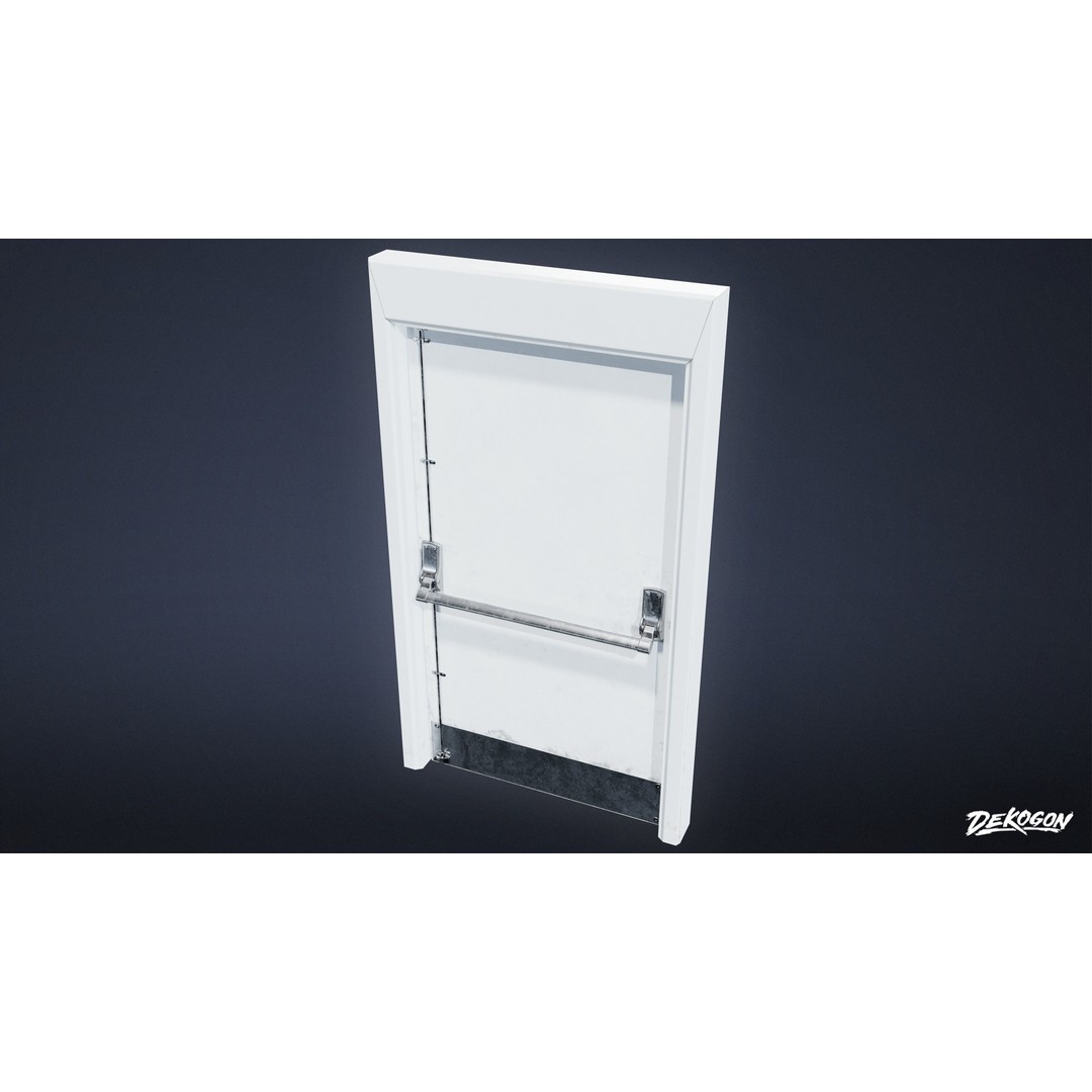 Gym Door 3D Model – Low Poly Game Asset, FBX Format - View 6