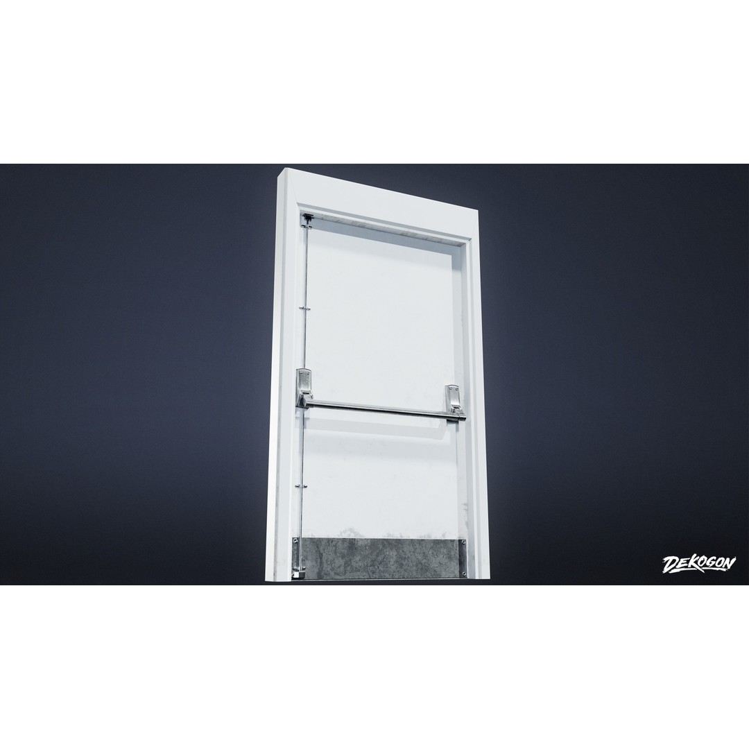 Gym Door 3D Model – Low Poly Game Asset, FBX Format - View 7
