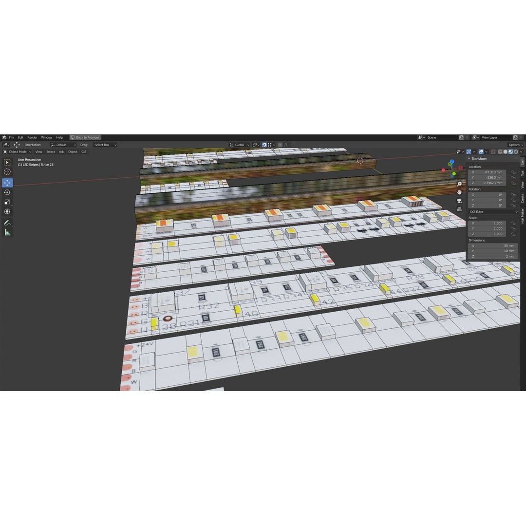 LED Stripe 3D Model – Collection of 25 Game-Ready Assets, FBX, OBJ
