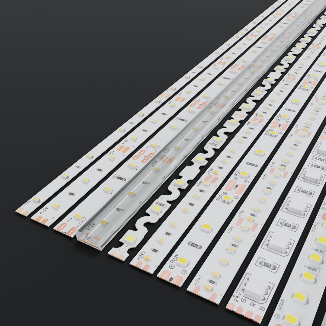 LED Stripe 3D Model – Collection of 25 Game-Ready Assets, FBX, OBJ - View 5