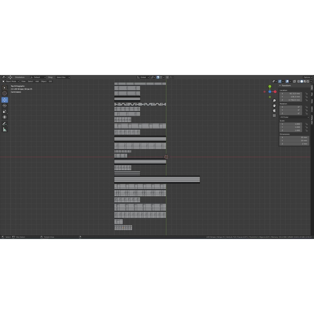 LED Stripe 3D Model – Collection of 25 Game-Ready Assets, FBX, OBJ - View 8