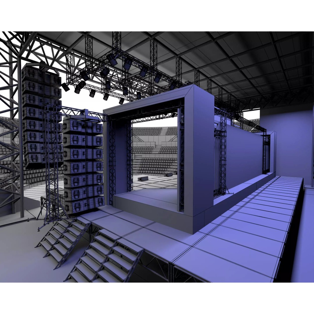 Amphitheater Concert Stage 3D Model – Open Air Venue with PBR Textures - View 13