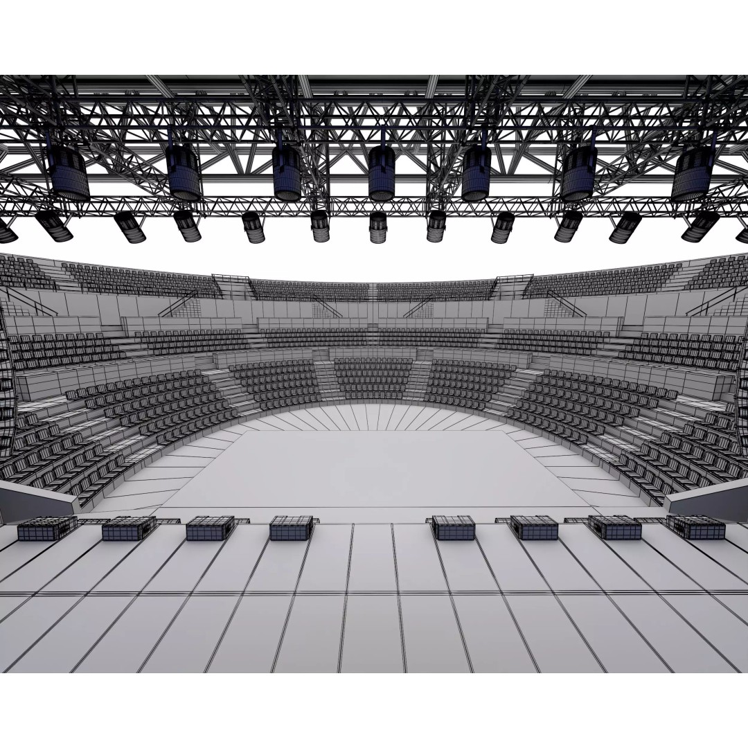 Amphitheater Concert Stage 3D Model – Open Air Venue with PBR Textures - View 15