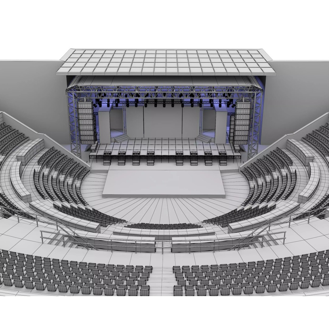 Amphitheater Concert Stage 3D Model – Open Air Venue with PBR Textures - View 16