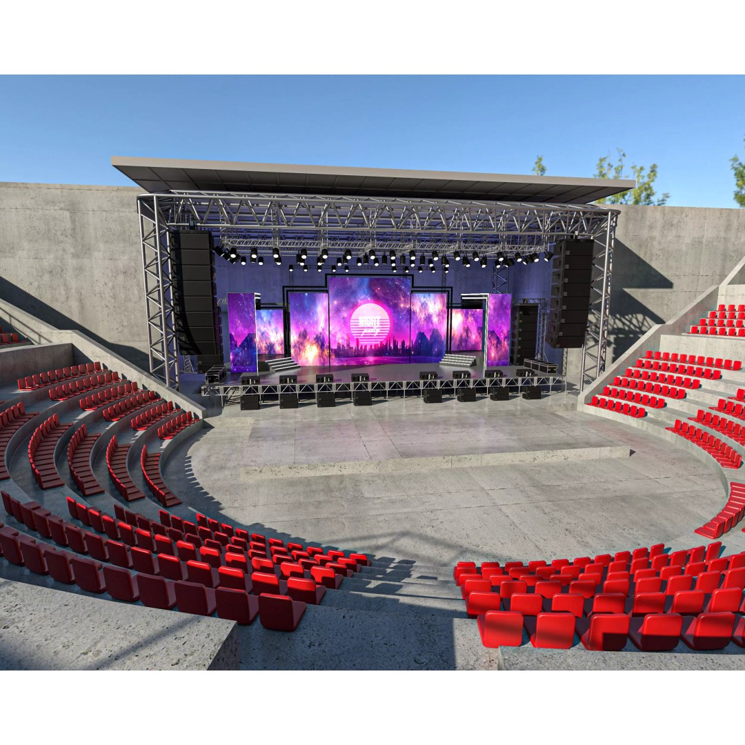Amphitheater Concert Stage 3D Model – Open Air Venue with PBR Textures - View 2