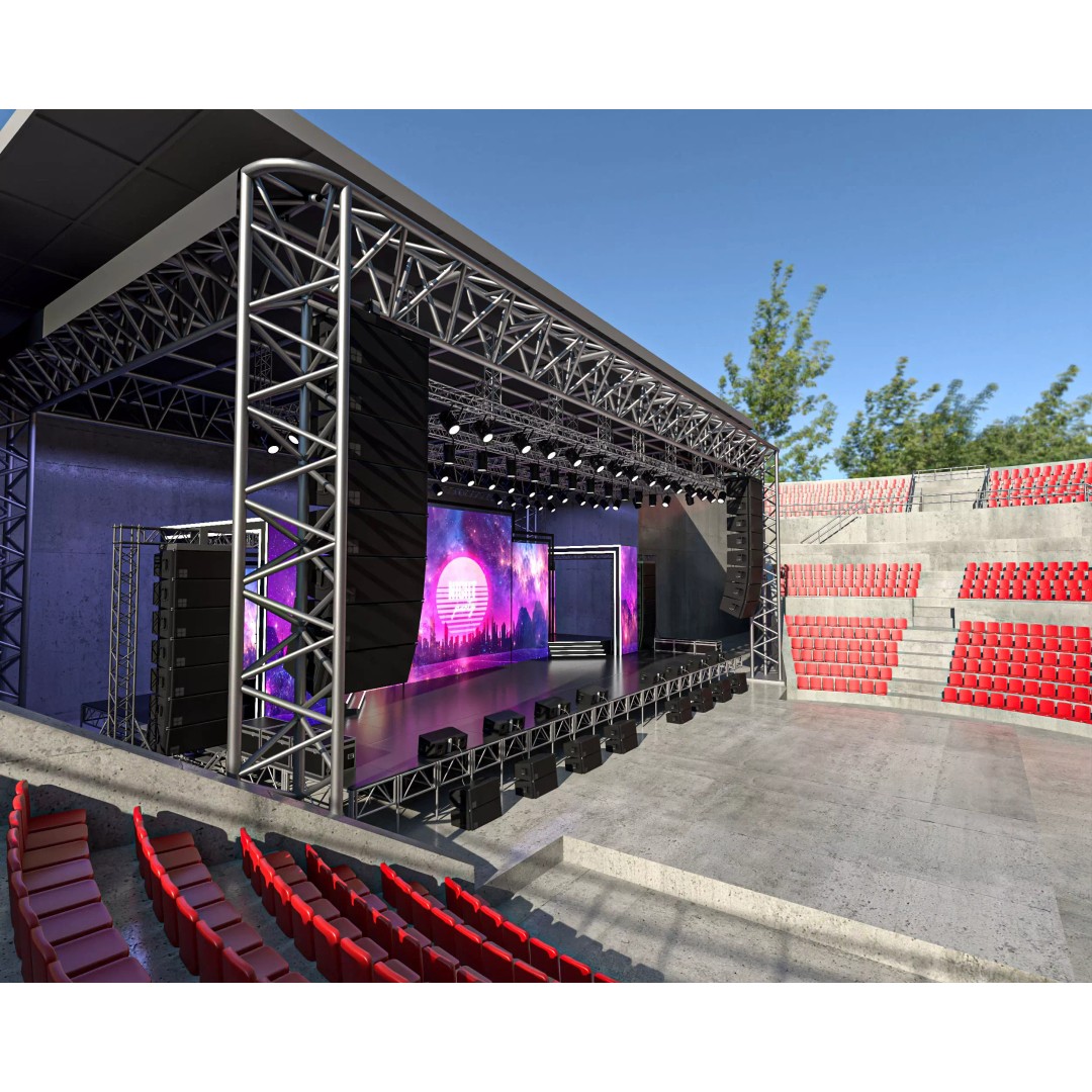 Amphitheater Concert Stage 3D Model – Open Air Venue with PBR Textures - View 3