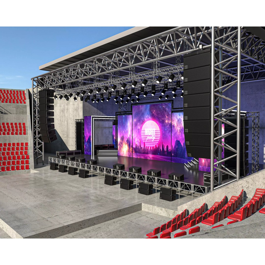 Amphitheater Concert Stage 3D Model – Open Air Venue with PBR Textures - View 4