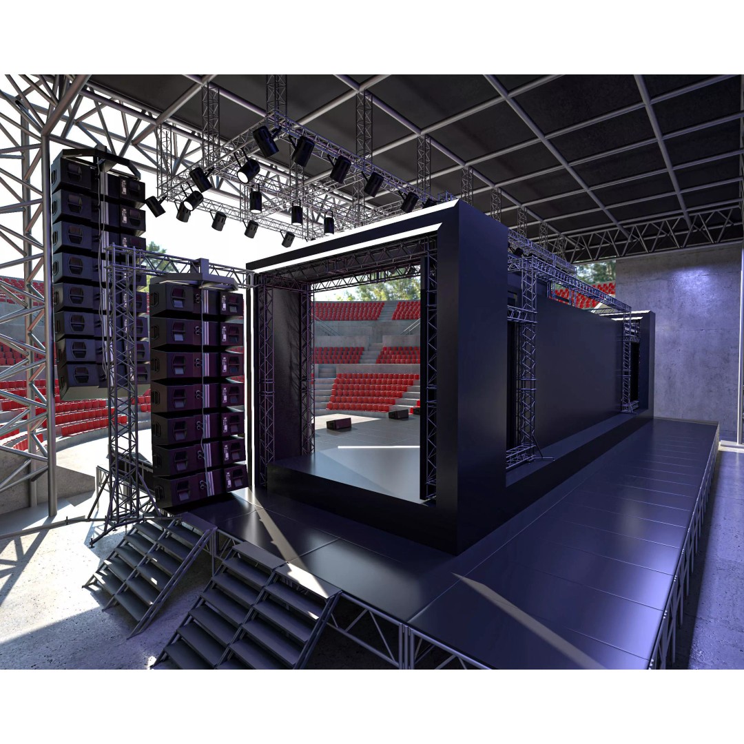 Amphitheater Concert Stage 3D Model – Open Air Venue with PBR Textures - View 5