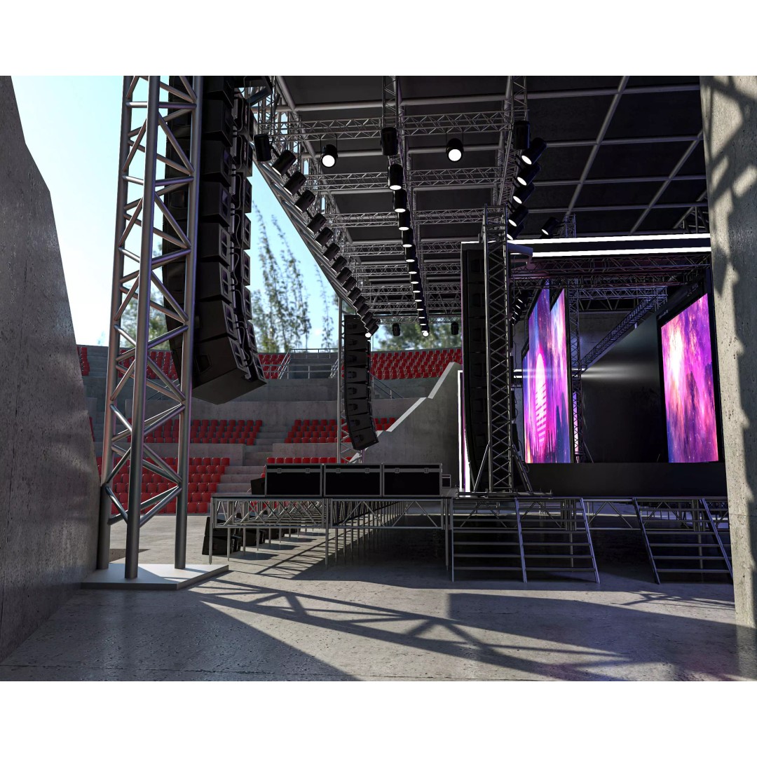 Amphitheater Concert Stage 3D Model – Open Air Venue with PBR Textures - View 6