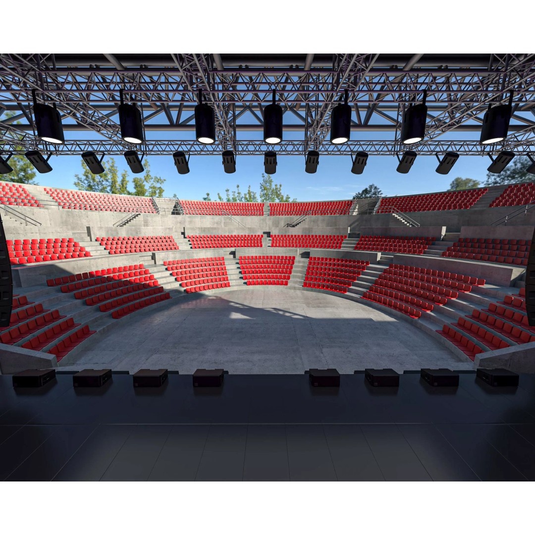 Amphitheater Concert Stage 3D Model – Open Air Venue with PBR Textures - View 7