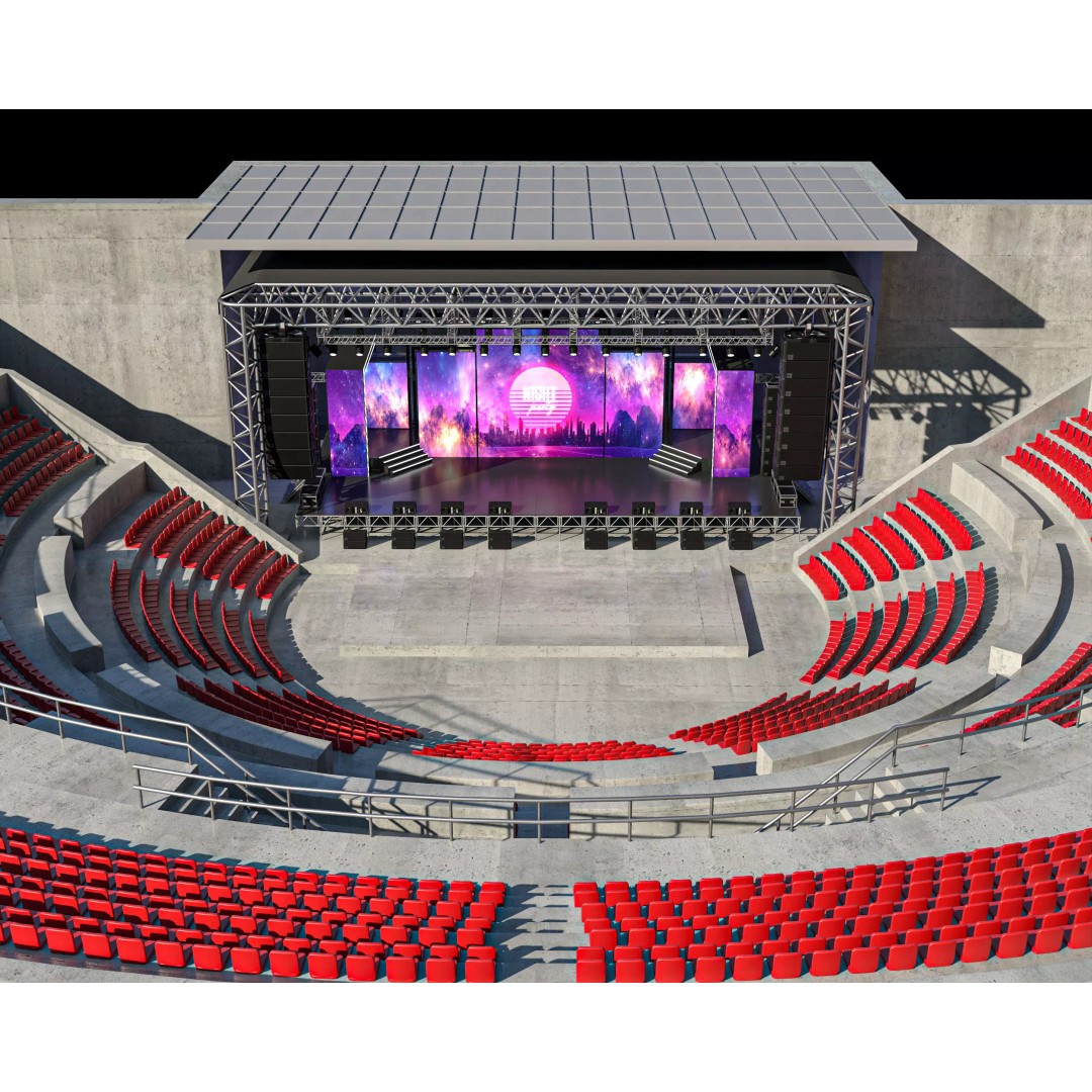 Amphitheater Concert Stage 3D Model – Open Air Venue with PBR Textures - View 8