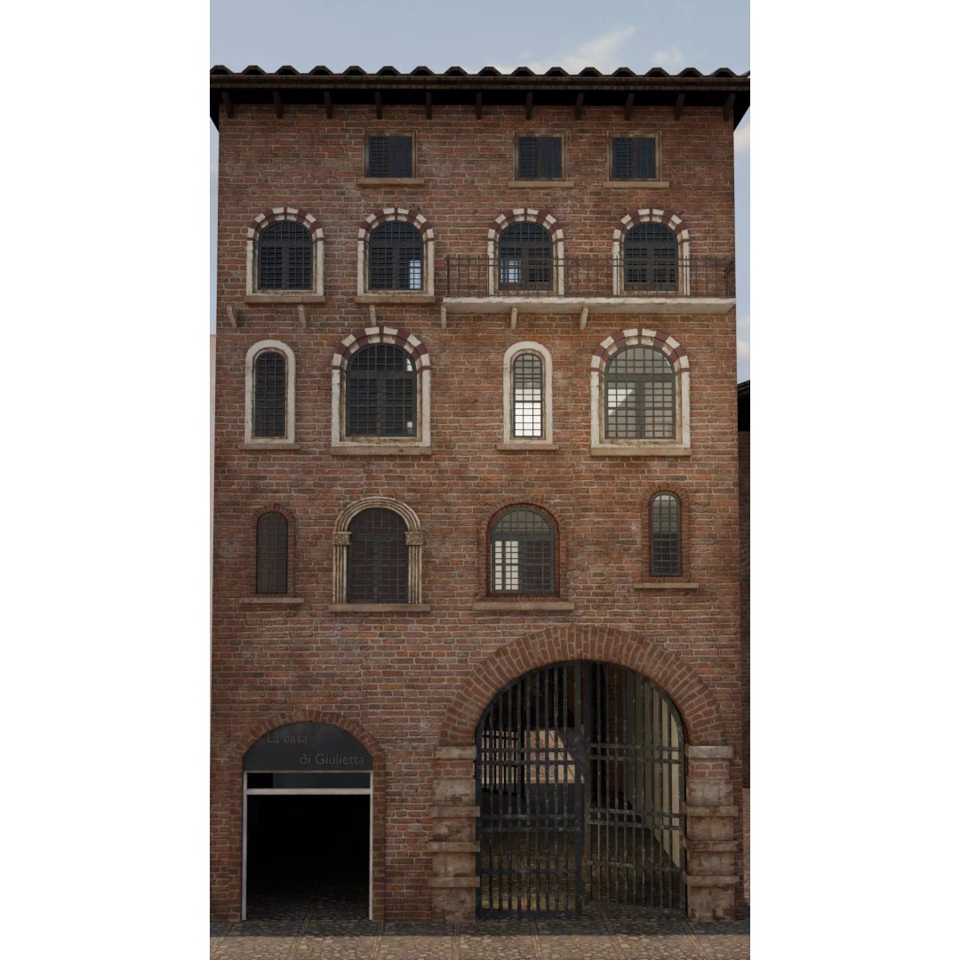 Juliet's House 3D Model – Low Poly Architectural Asset, FBX, OBJ - View 16