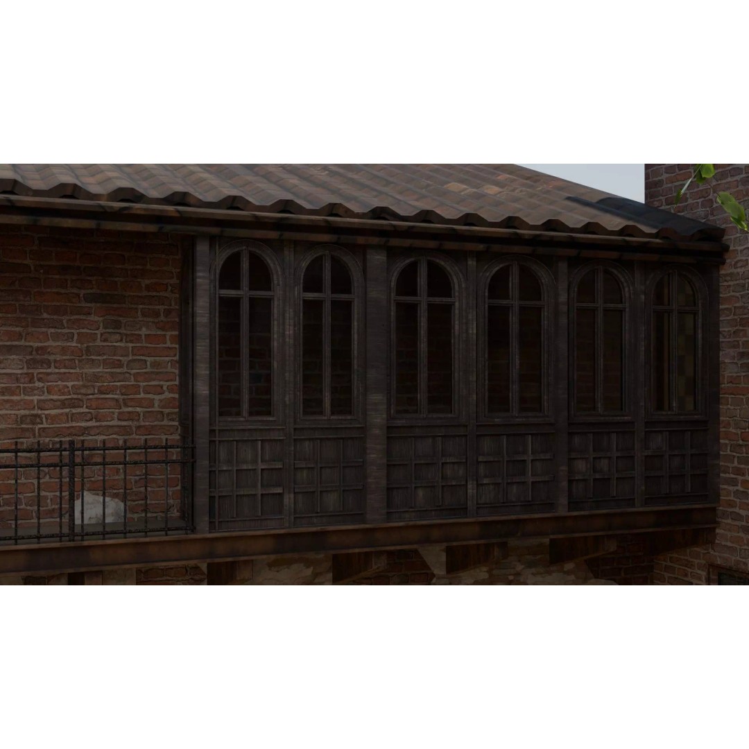 Juliet's House 3D Model – Low Poly Architectural Asset, FBX, OBJ - View 20