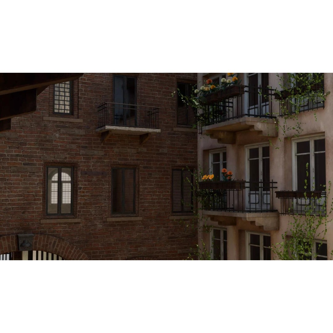 Juliet's House 3D Model – Low Poly Architectural Asset, FBX, OBJ - View 21