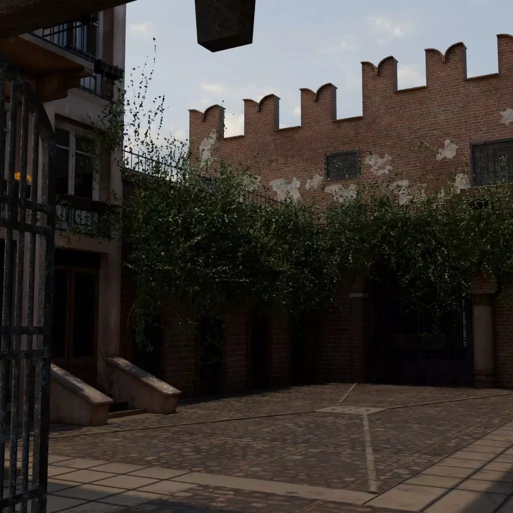 Juliet's House 3D Model – Low Poly Architectural Asset, FBX, OBJ - View 23