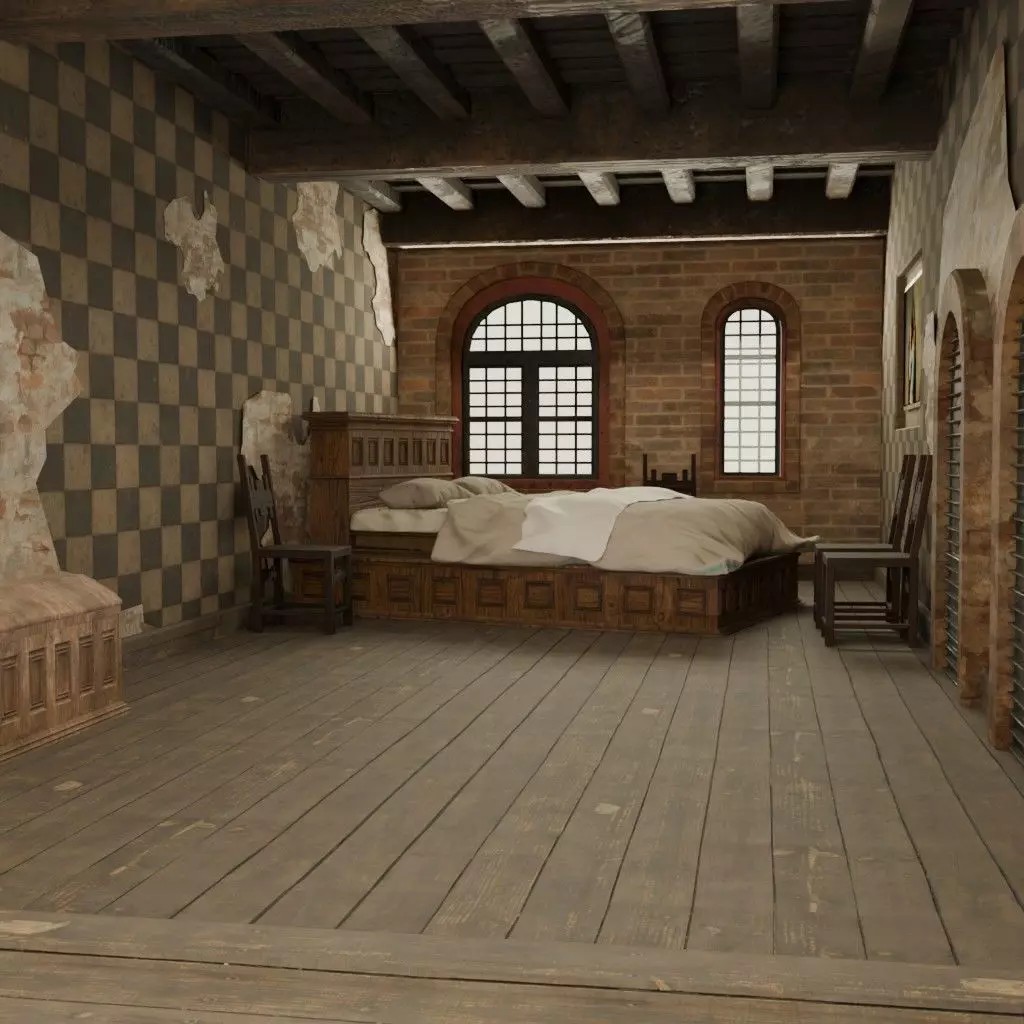 Juliet's House 3D Model – Low Poly Architectural Asset, FBX, OBJ - View 25