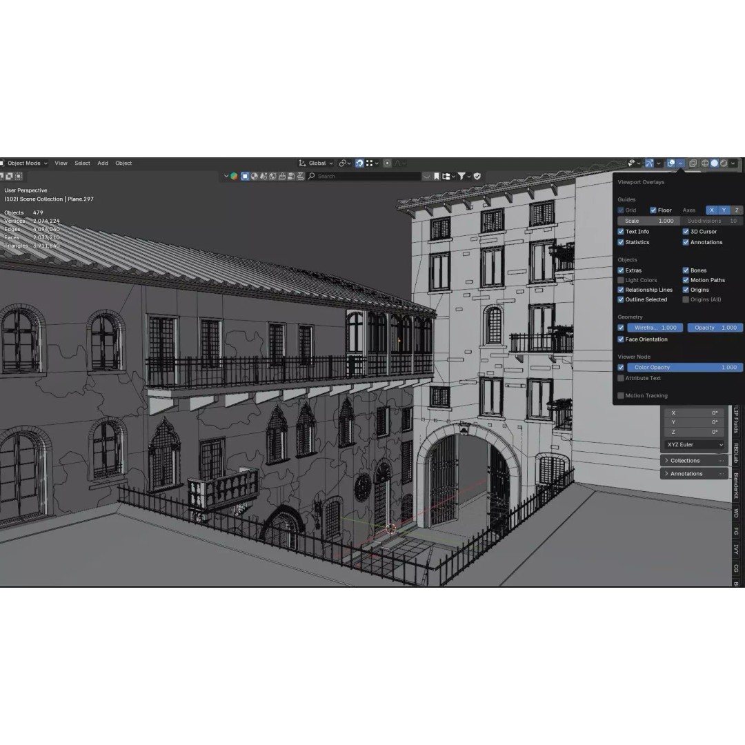 Juliet's House 3D Model – Low Poly Architectural Asset, FBX, OBJ - View 27