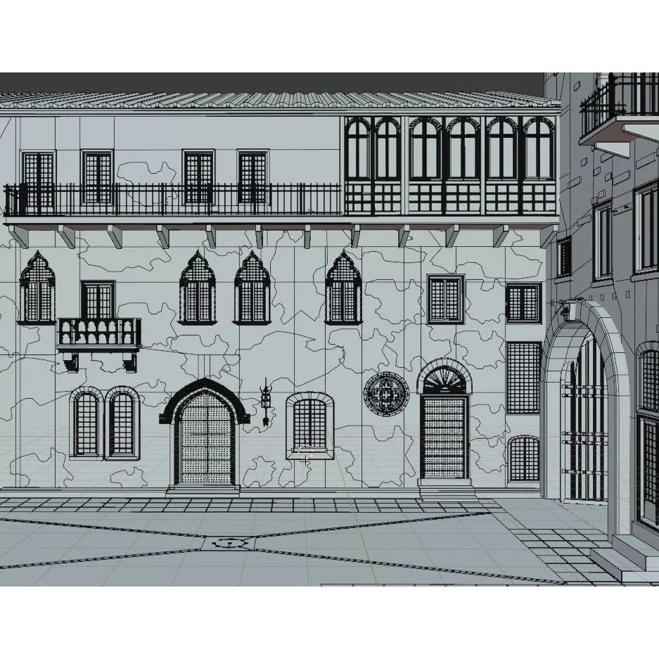 Juliet's House 3D Model – Low Poly Architectural Asset, FBX, OBJ - View 34