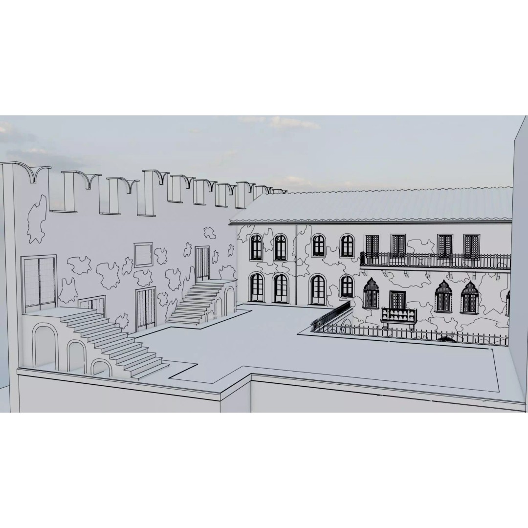 Juliet's House 3D Model – Low Poly Architectural Asset, FBX, OBJ - View 36
