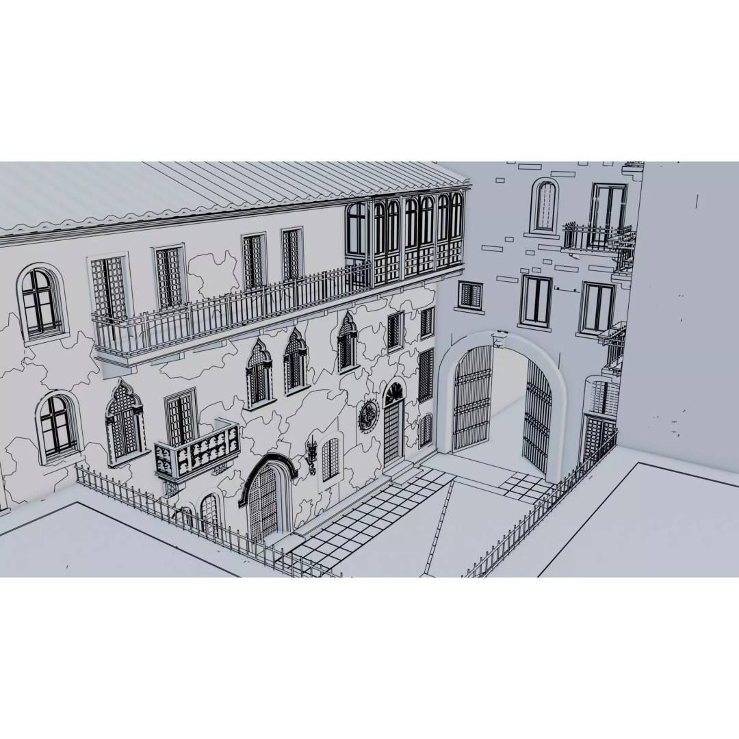 Juliet's House 3D Model – Low Poly Architectural Asset, FBX, OBJ - View 48