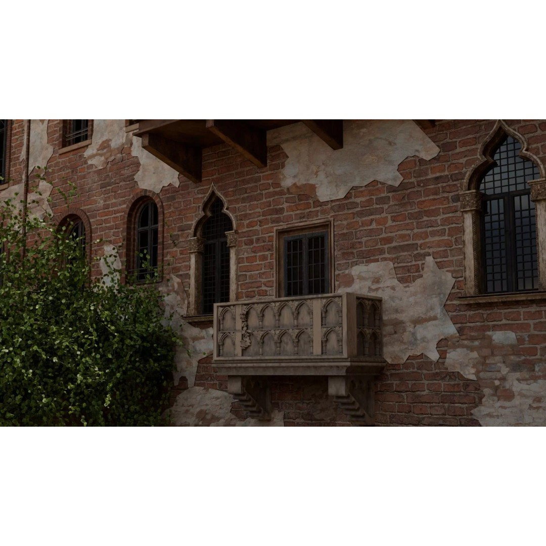 Juliet's House 3D Model – Low Poly Architectural Asset, FBX, OBJ - View 5