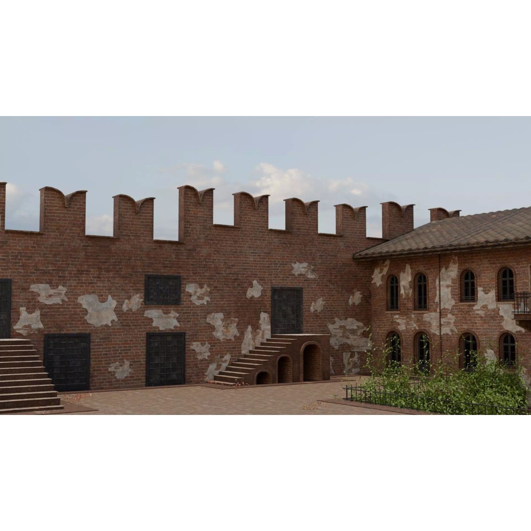 Juliet's House 3D Model – Low Poly Architectural Asset, FBX, OBJ - View 9