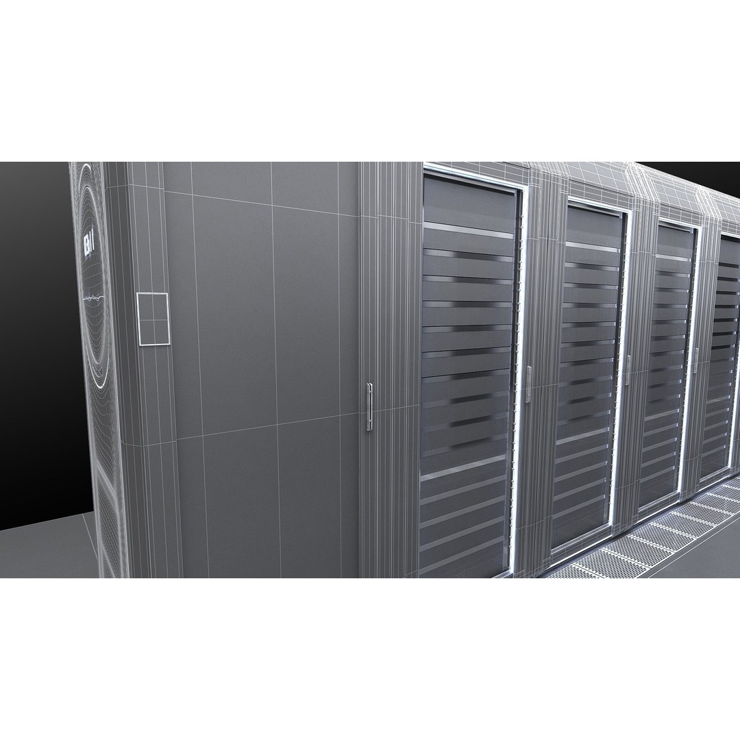 Data Center Server 3D Model – High-Tech Architectural Asset, FBX