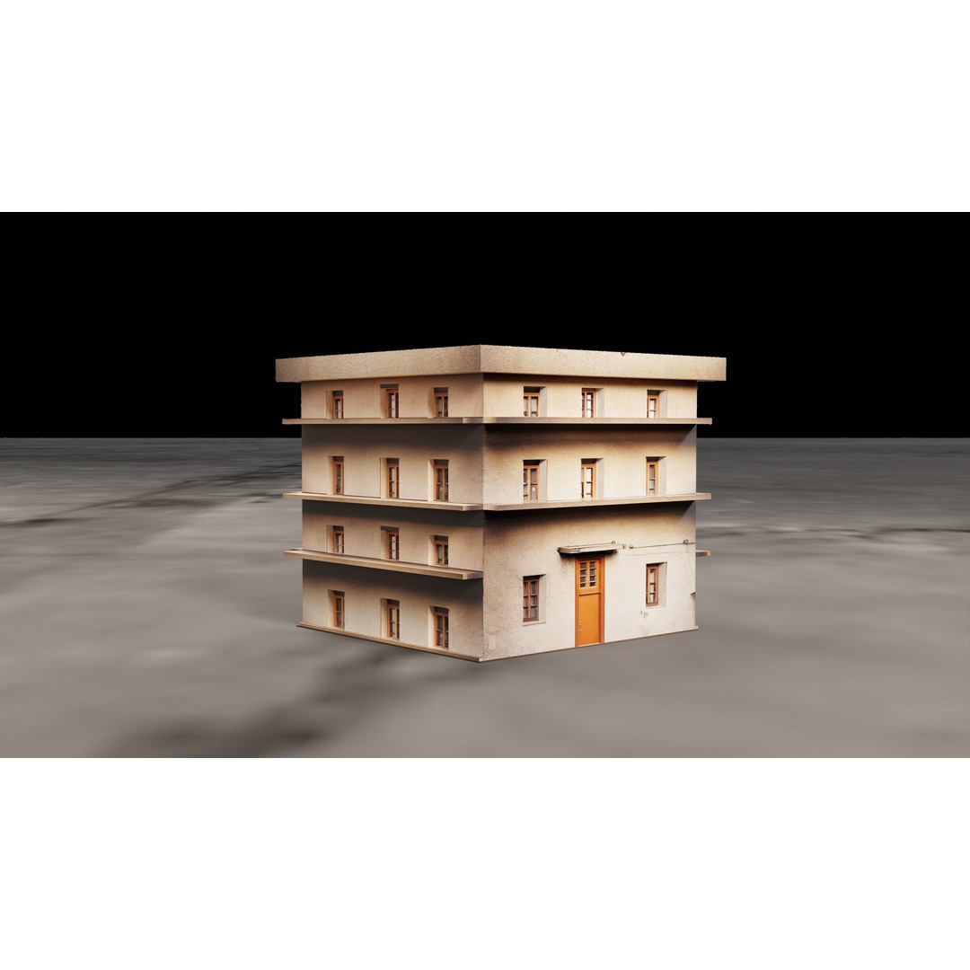 Realistic Low Poly Buildings 3D Model – Urban Architecture Set, FBX/OBJ - View 11