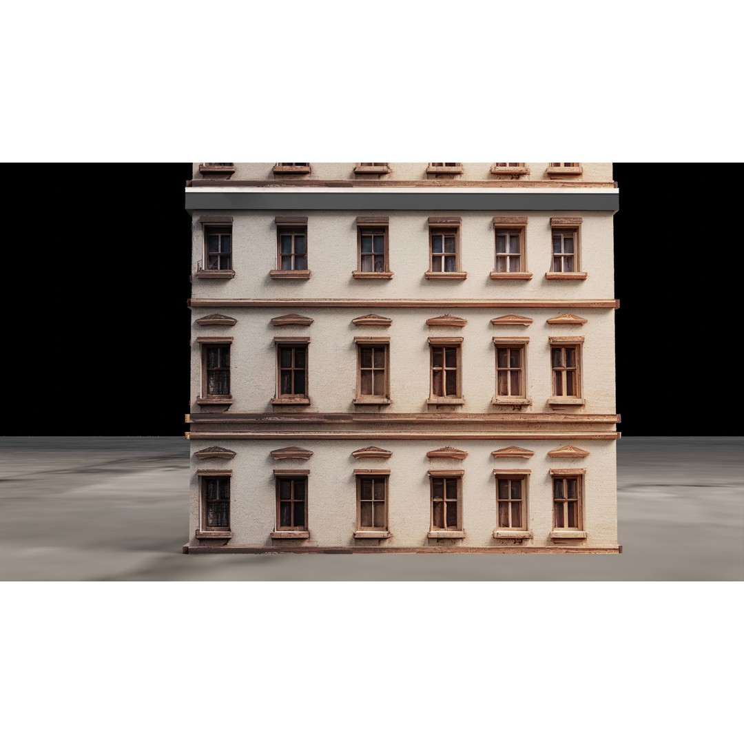 Realistic Low Poly Buildings 3D Model – Urban Architecture Set, FBX/OBJ - View 7