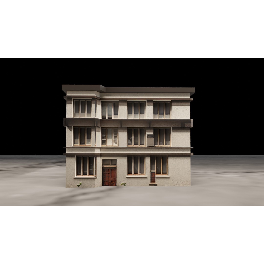 Realistic Low Poly Buildings 3D Model – Urban Architecture Set, FBX/OBJ - View 8