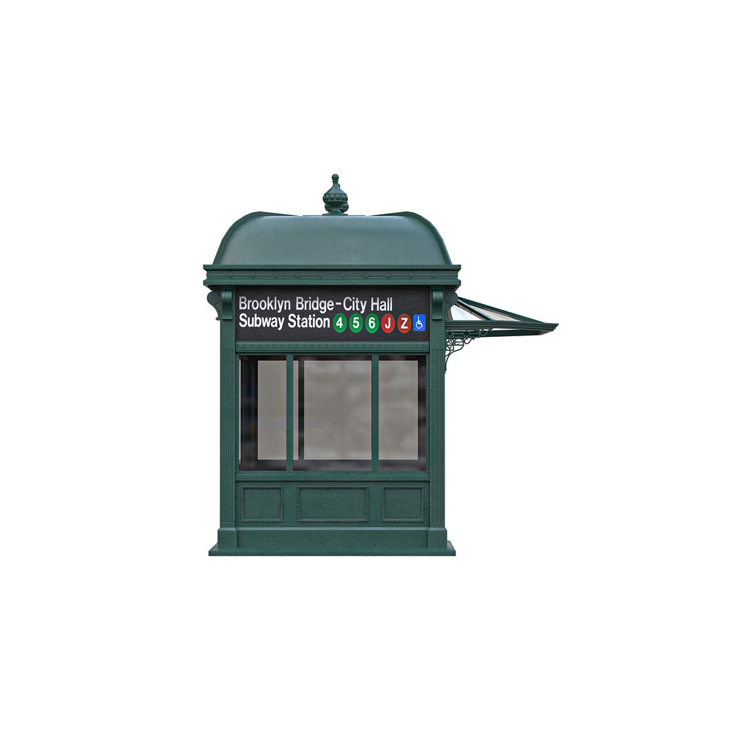 NYC City Hall Subway Station 3D Model – Low Poly PBR Asset, FBX/OBJ - View 3