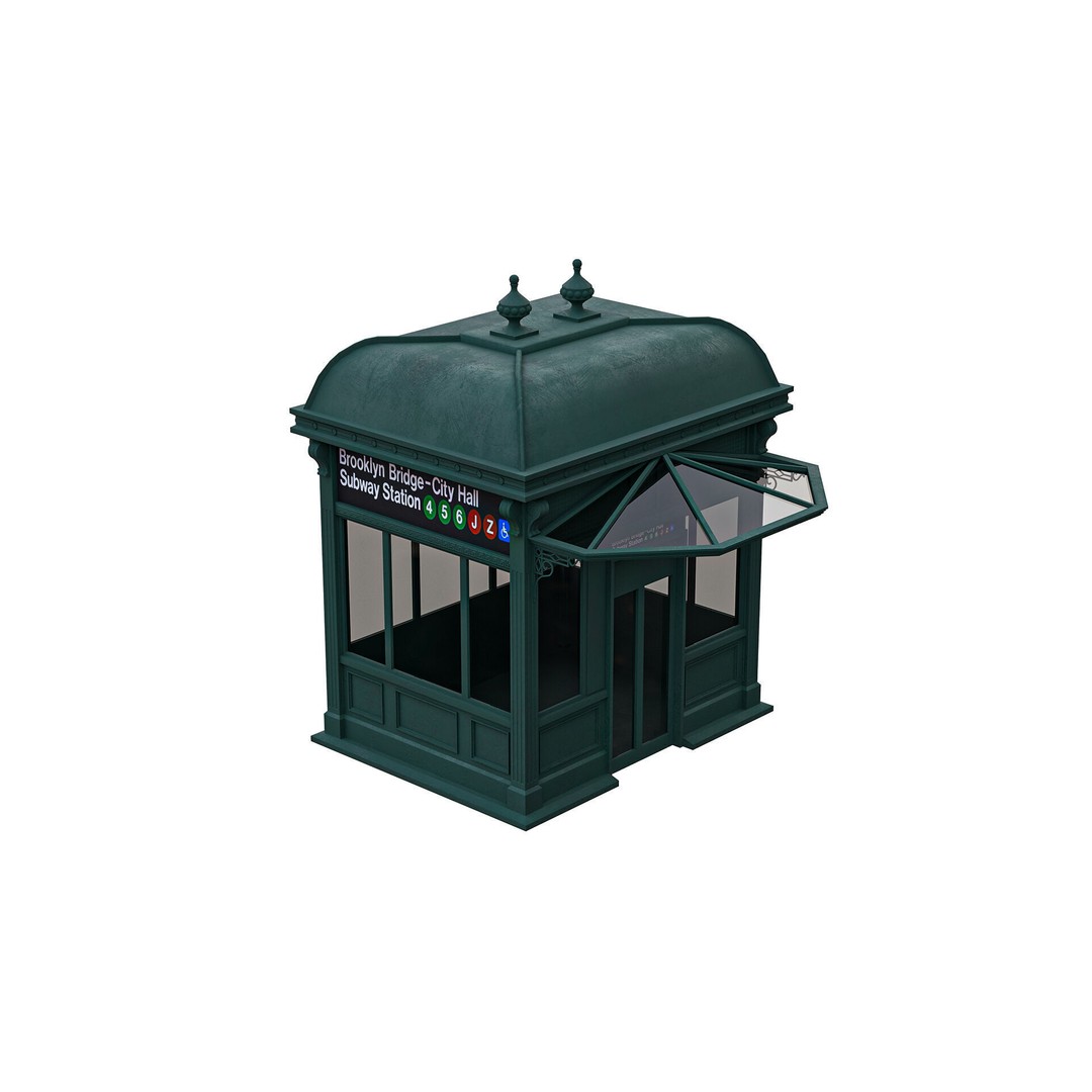 NYC City Hall Subway Station 3D Model – Low Poly PBR Asset, FBX/OBJ - View 7