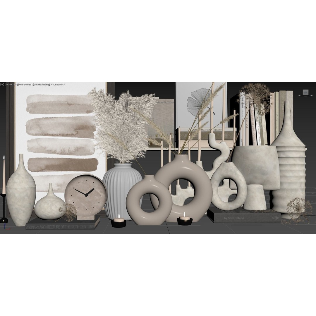 Decor Set 053 3D Model – High Quality Luxury Home Decoration, OBJ - View 10