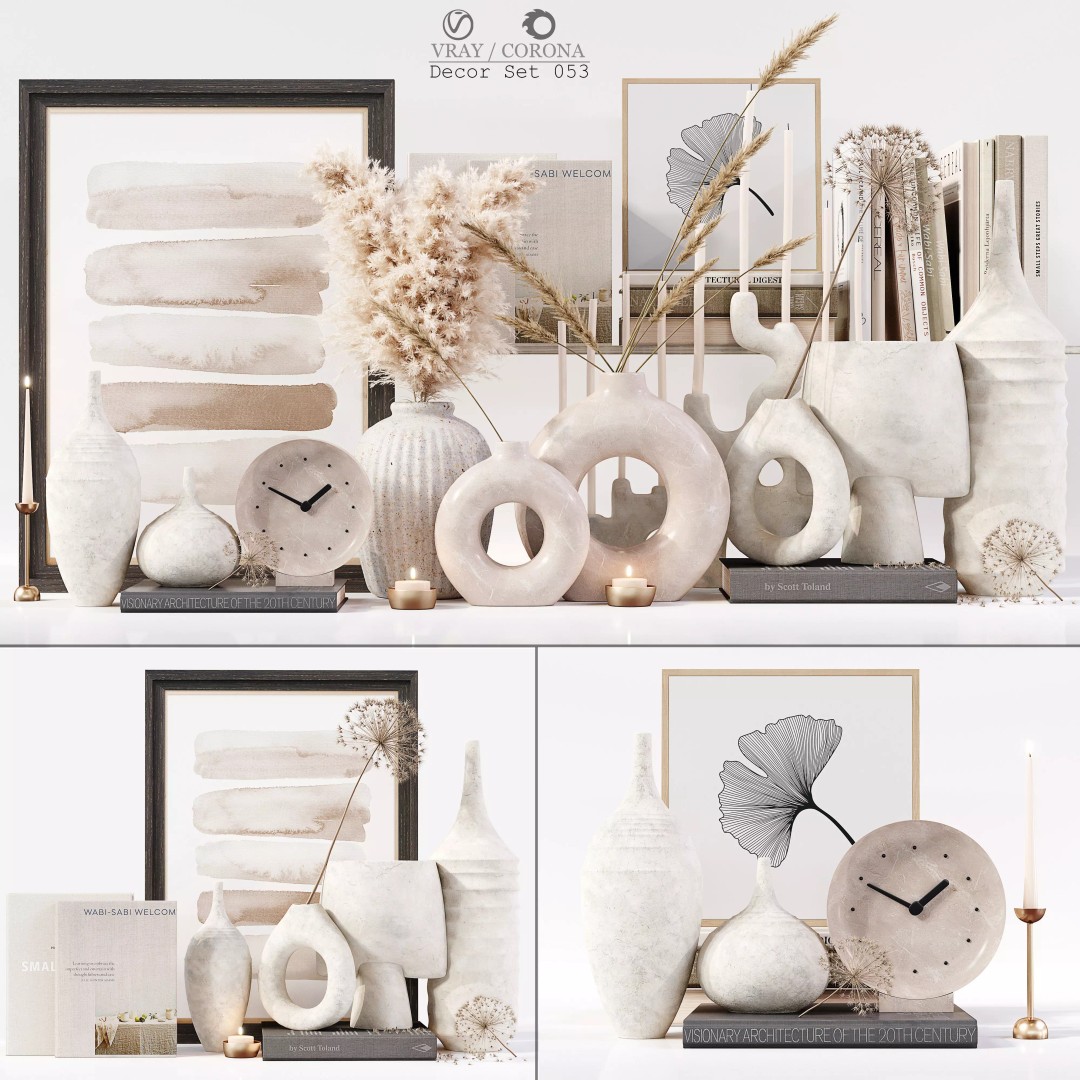 Decor Set 053 3D Model – High Quality Luxury Home Decoration, OBJ - View 2