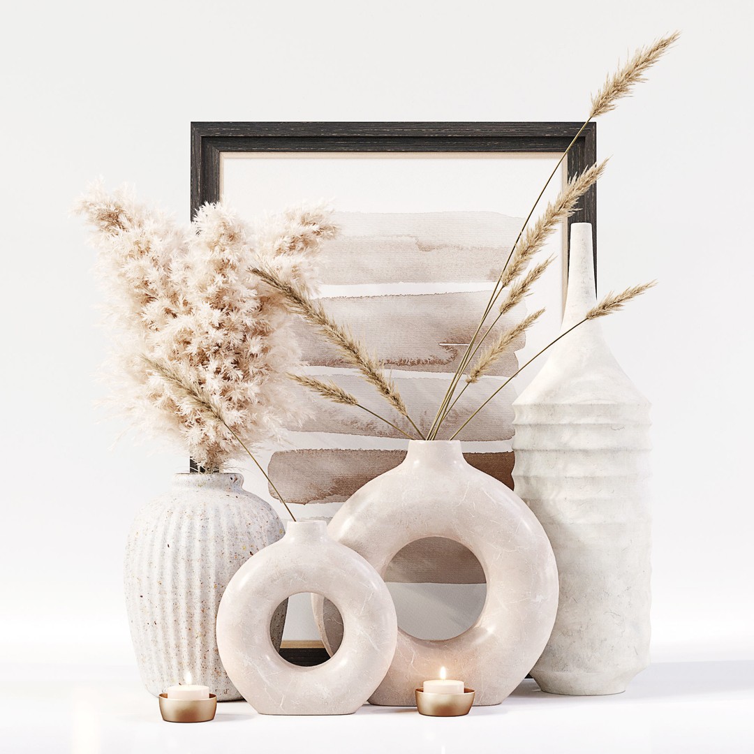 Decor Set 053 3D Model – High Quality Luxury Home Decoration, OBJ - View 3