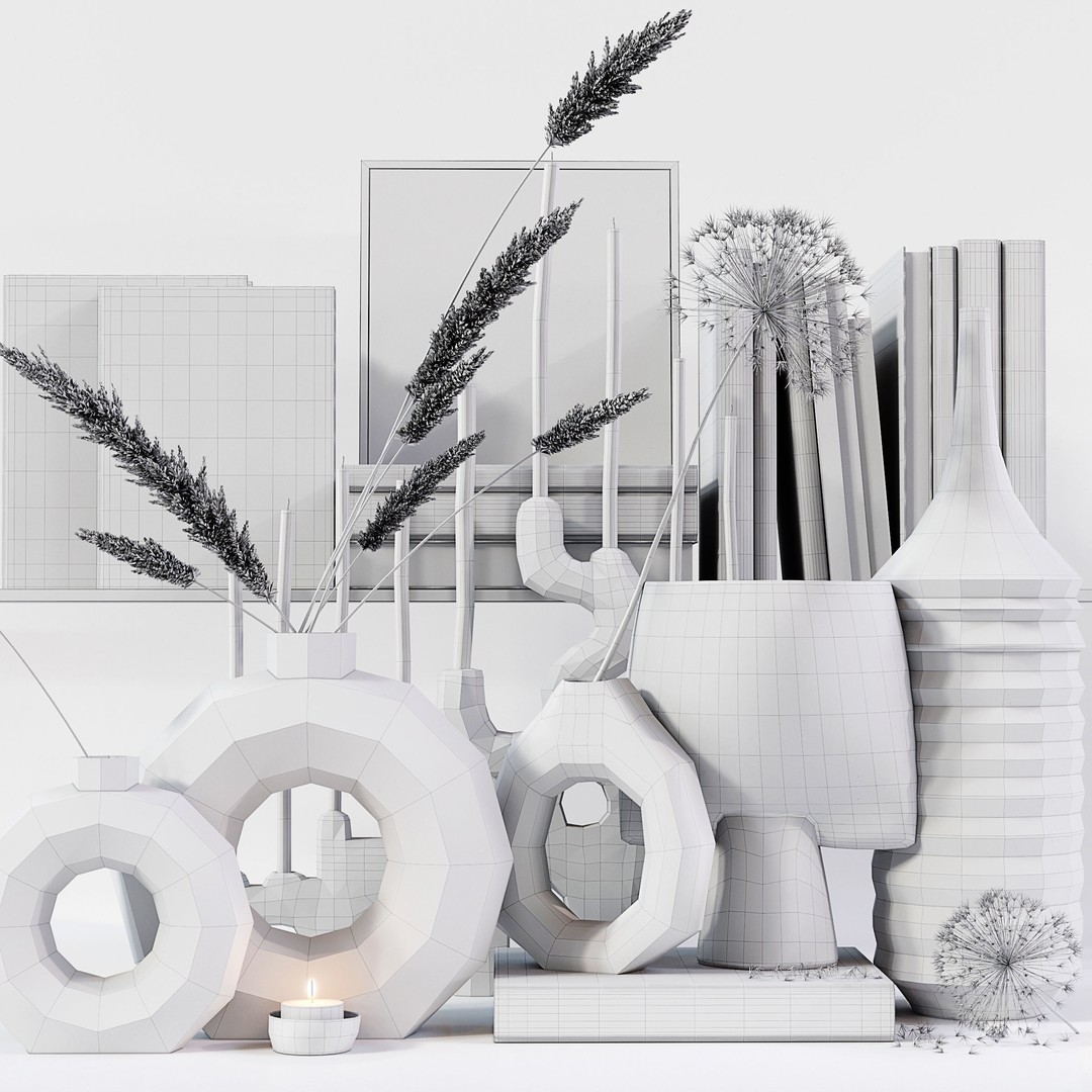 Decor Set 053 3D Model – High Quality Luxury Home Decoration, OBJ - View 7