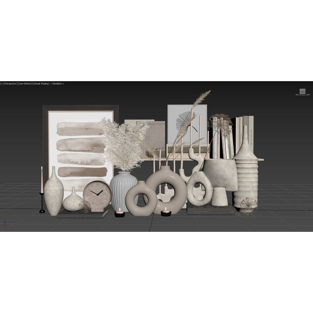 Decor Set 053 3D Model – High Quality Luxury Home Decoration, OBJ - View 8