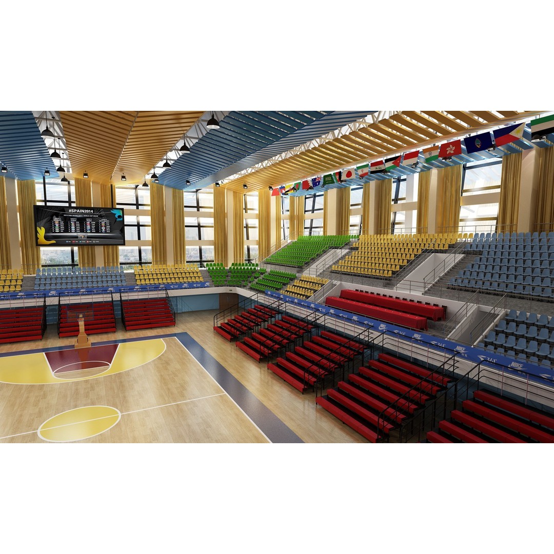 Basketball Arena 3D Model – High Poly Game Asset, FBX, OBJ - View 4