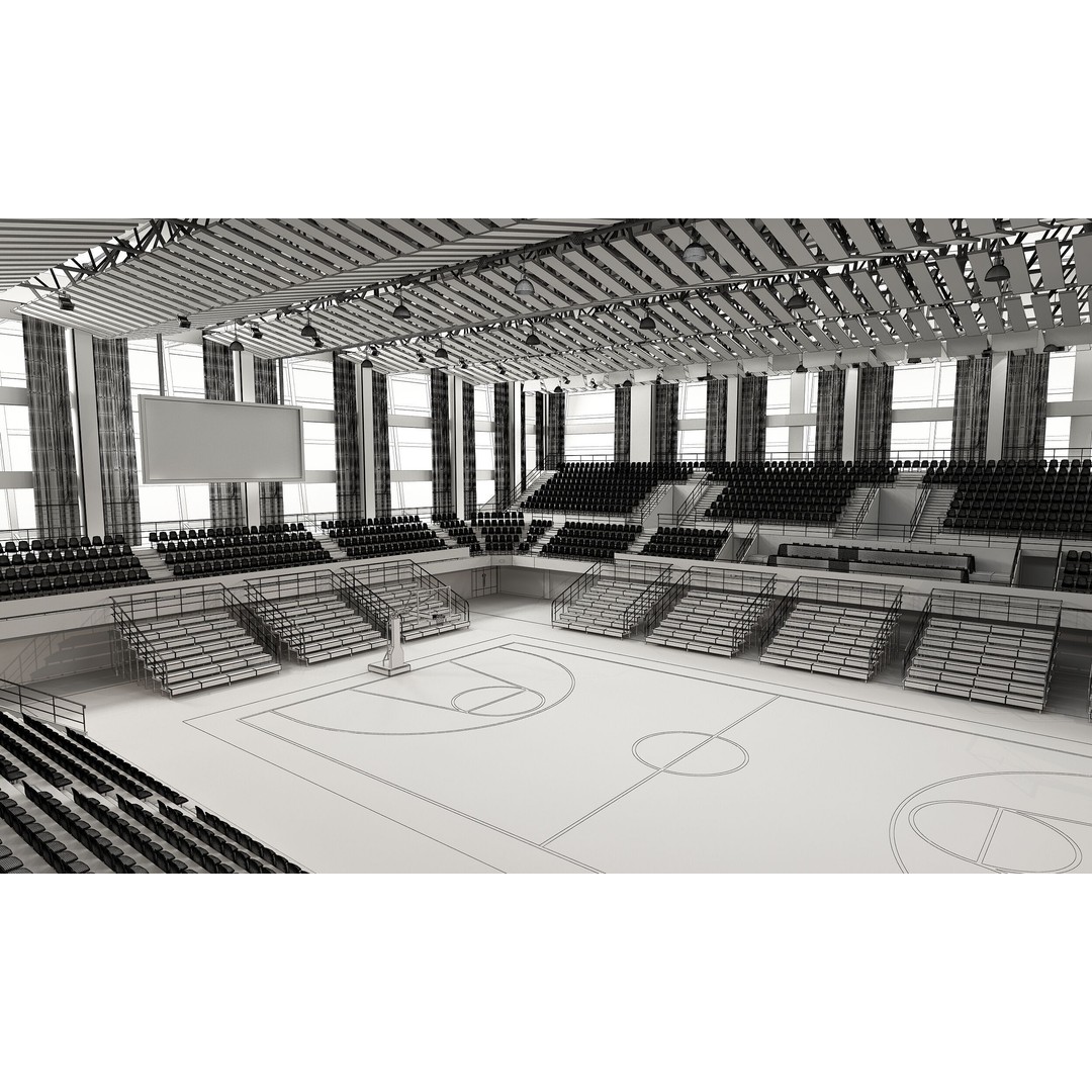 Basketball Arena 3D Model – High Poly Game Asset, FBX, OBJ - View 5