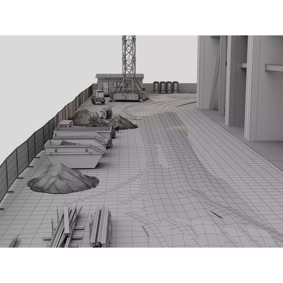 High Rise Construction Tower Crane 3D Model – Low Poly PBR Asset, FBX - View 20