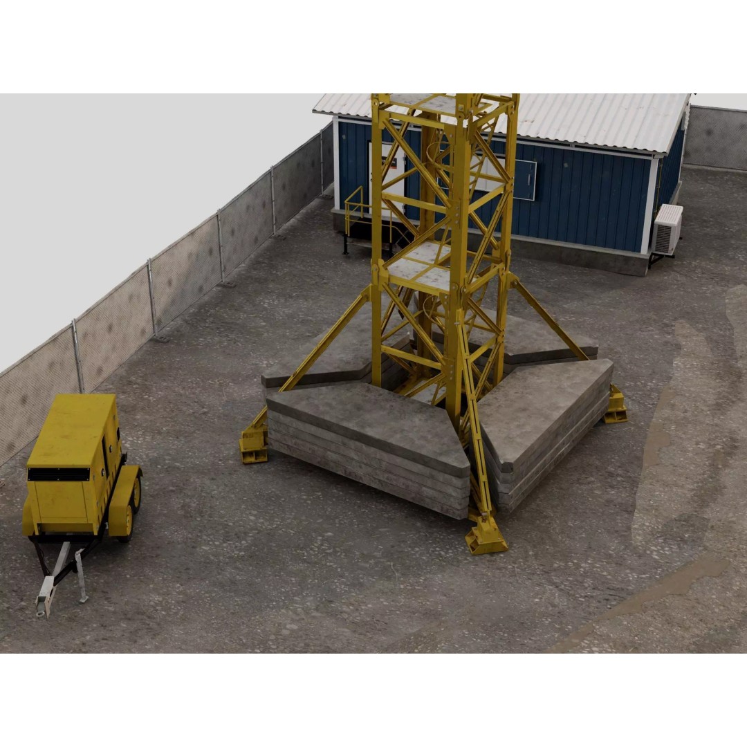 High Rise Construction Tower Crane 3D Model – Low Poly PBR Asset, FBX - View 9